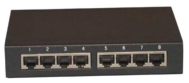 8serial to ethernet converter back panel