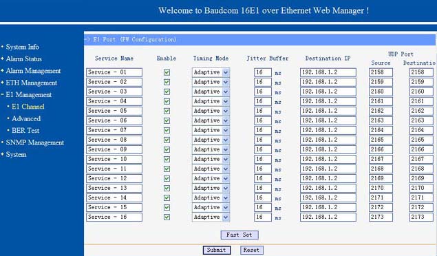16 E1 over IP management e1 over ethernet