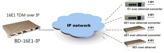 E1 TDMoIP point to multipoint application